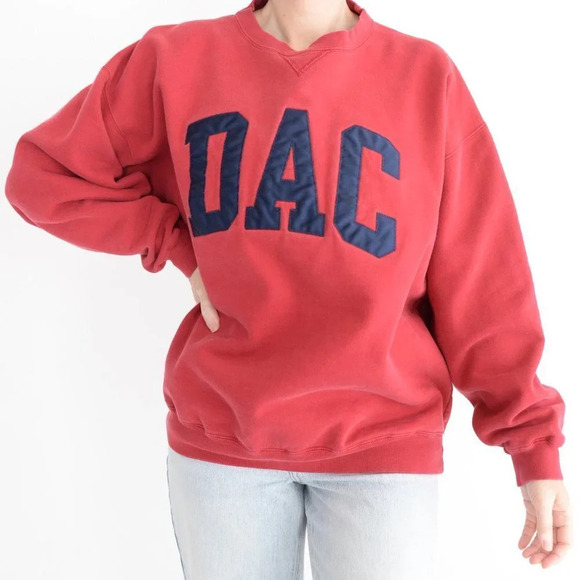 Vintage  Gear For Sports Big Cotton Red DAC University Crewneck Sweater L - Picture 1 of 12